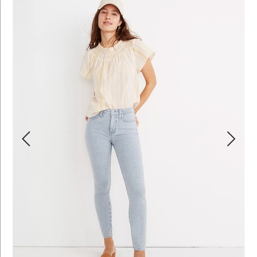 10" High-Rise Skinny Crop Jeans in Piper Stripe